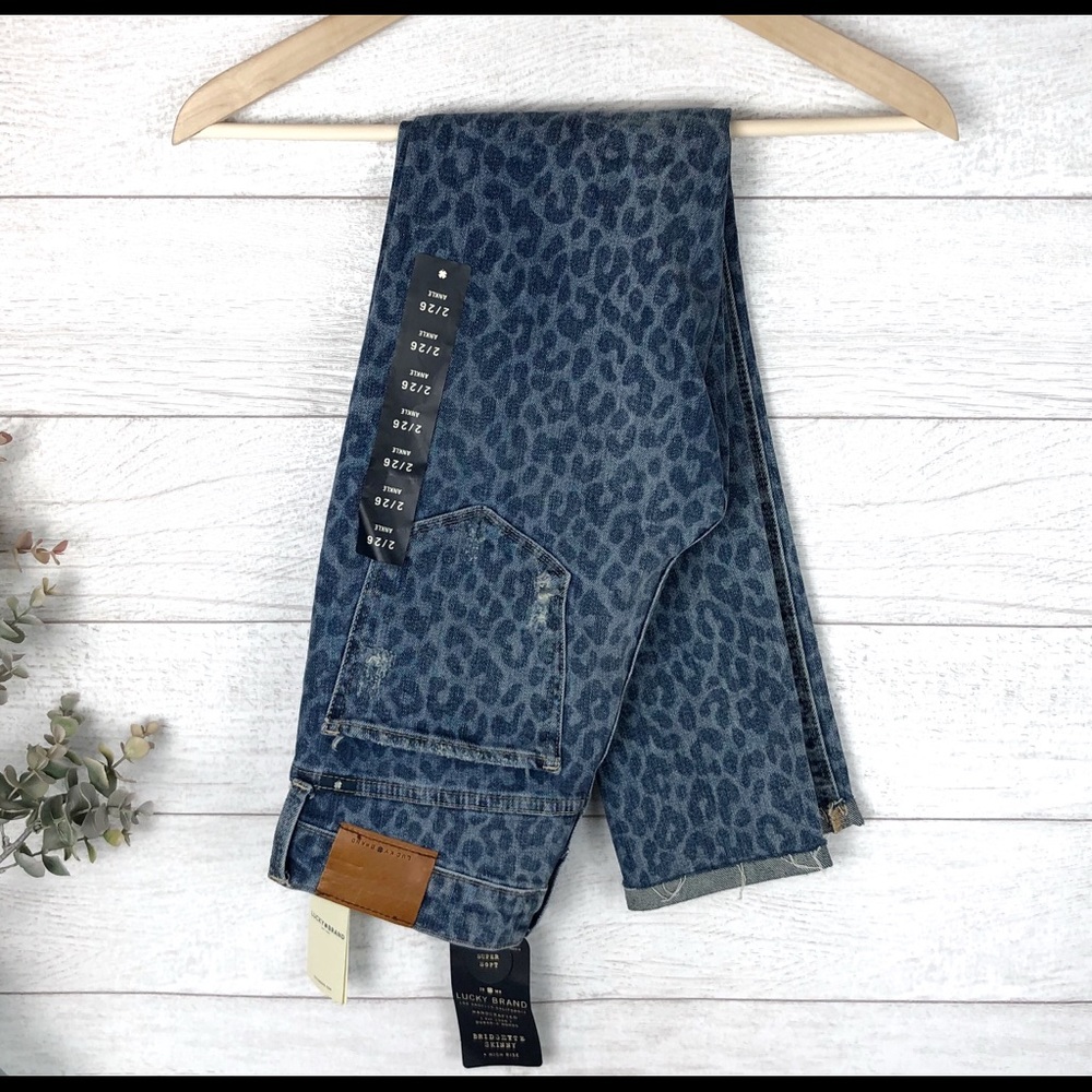 LUCKY BRAND Animal Print Petite Skinny Ankle Jeans